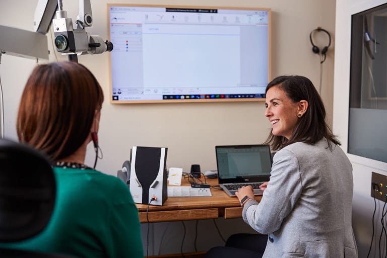 hearlix audiologist with patient